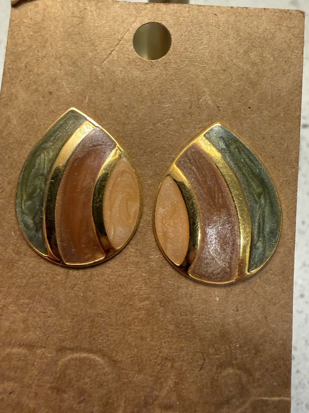 Teardrop Multicolor Gold Accent Earrings